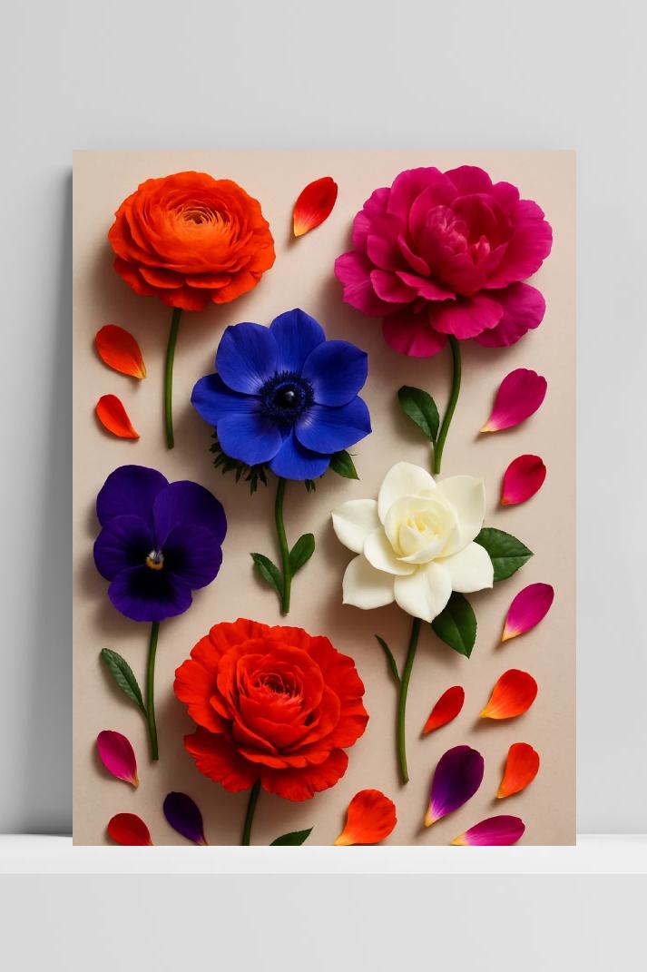 Flowers op 3mm aluminium dibond