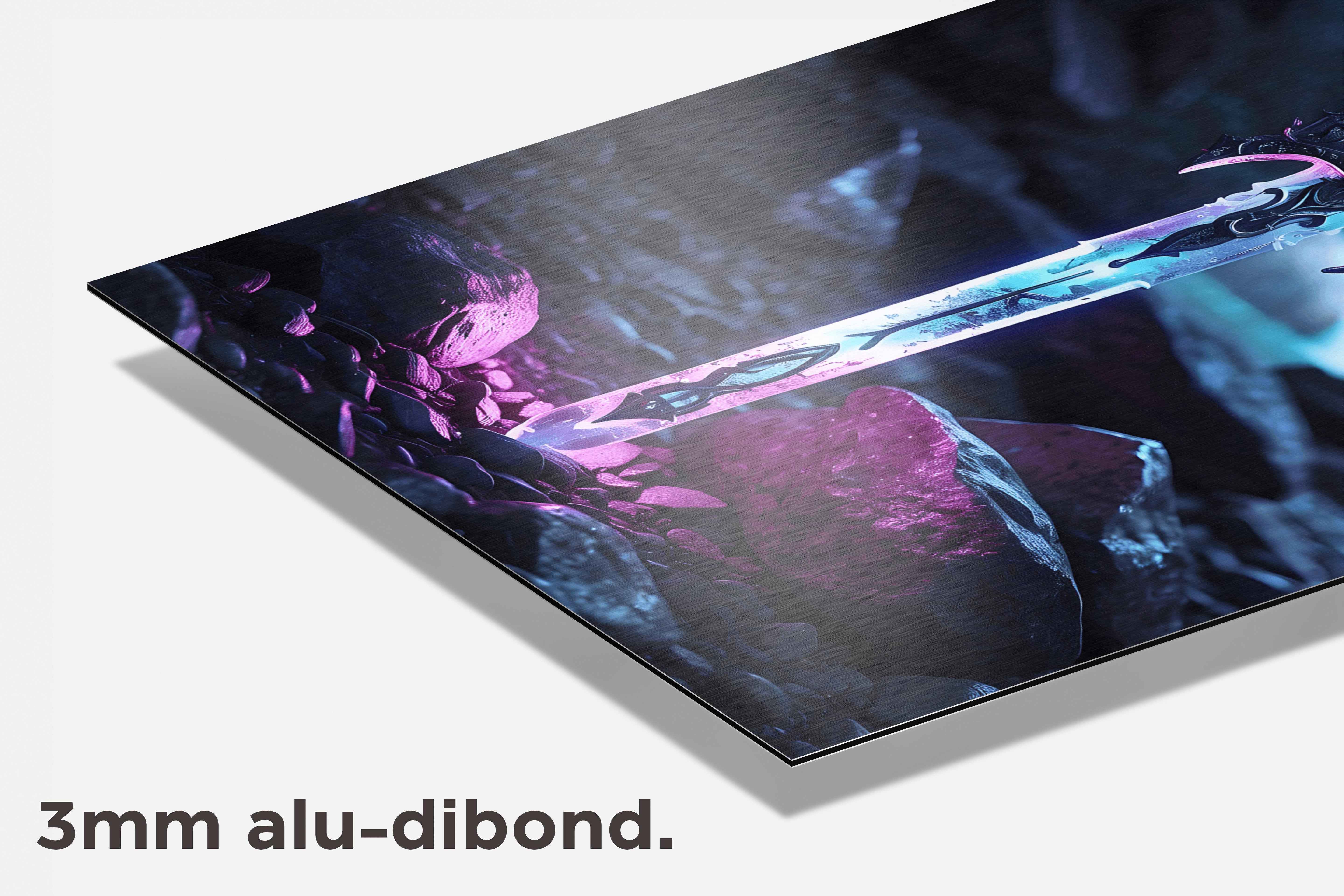Gloeiend Zwaard dibond detail