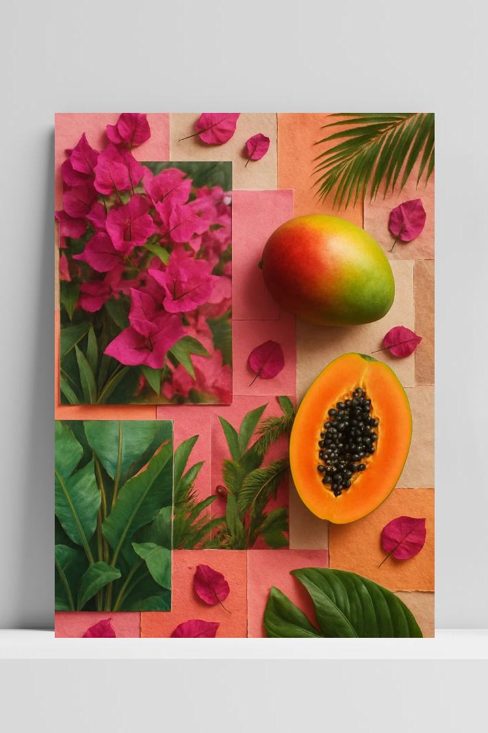 Fruit Plant Collage op 3mm aluminium dibond