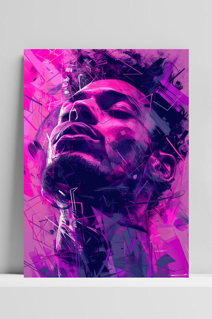 Roze Man op 3mm aluminium dibond