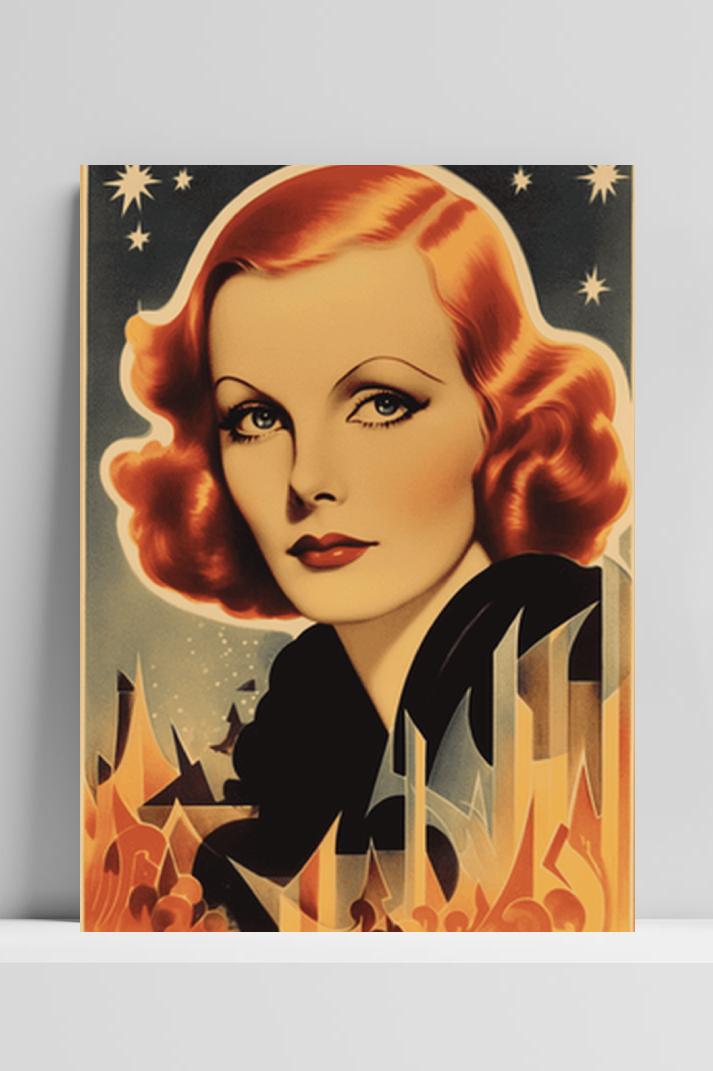 Greta Garbo op 3mm aluminium dibond