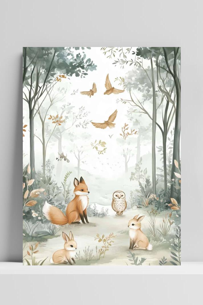 Dieren Bos op 3mm aluminium dibond