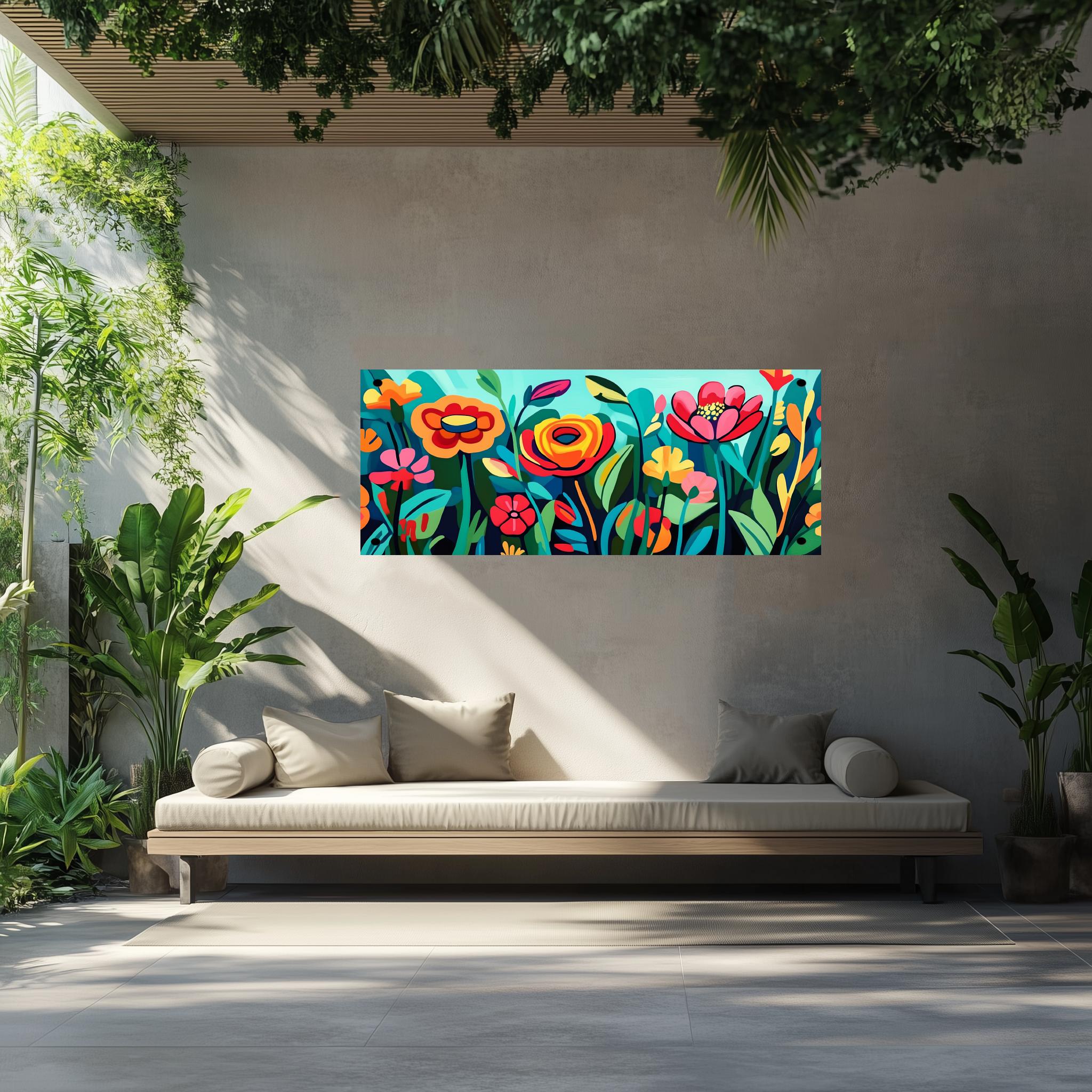 Tuinposter Kleurrijke Bloemen sfeerbeeld 2