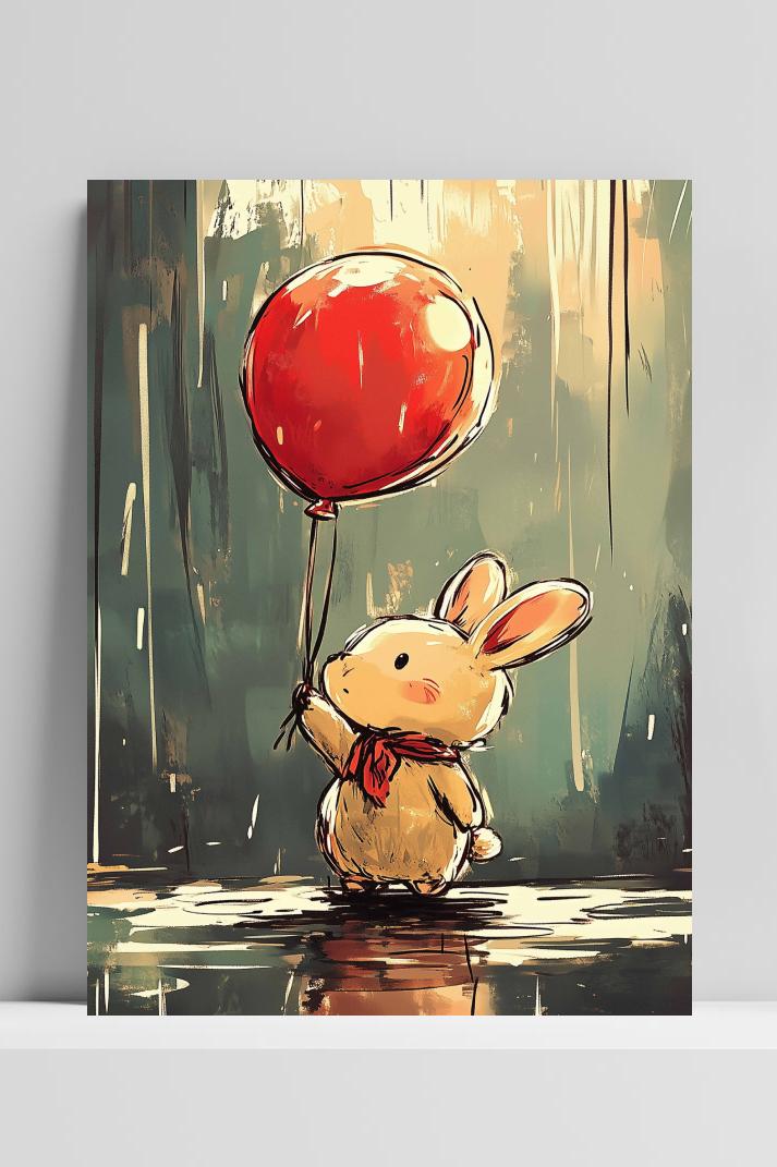 Konijn Ballon op 3mm aluminium dibond