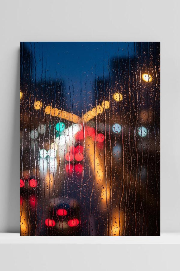 Raindrops Window Night poster