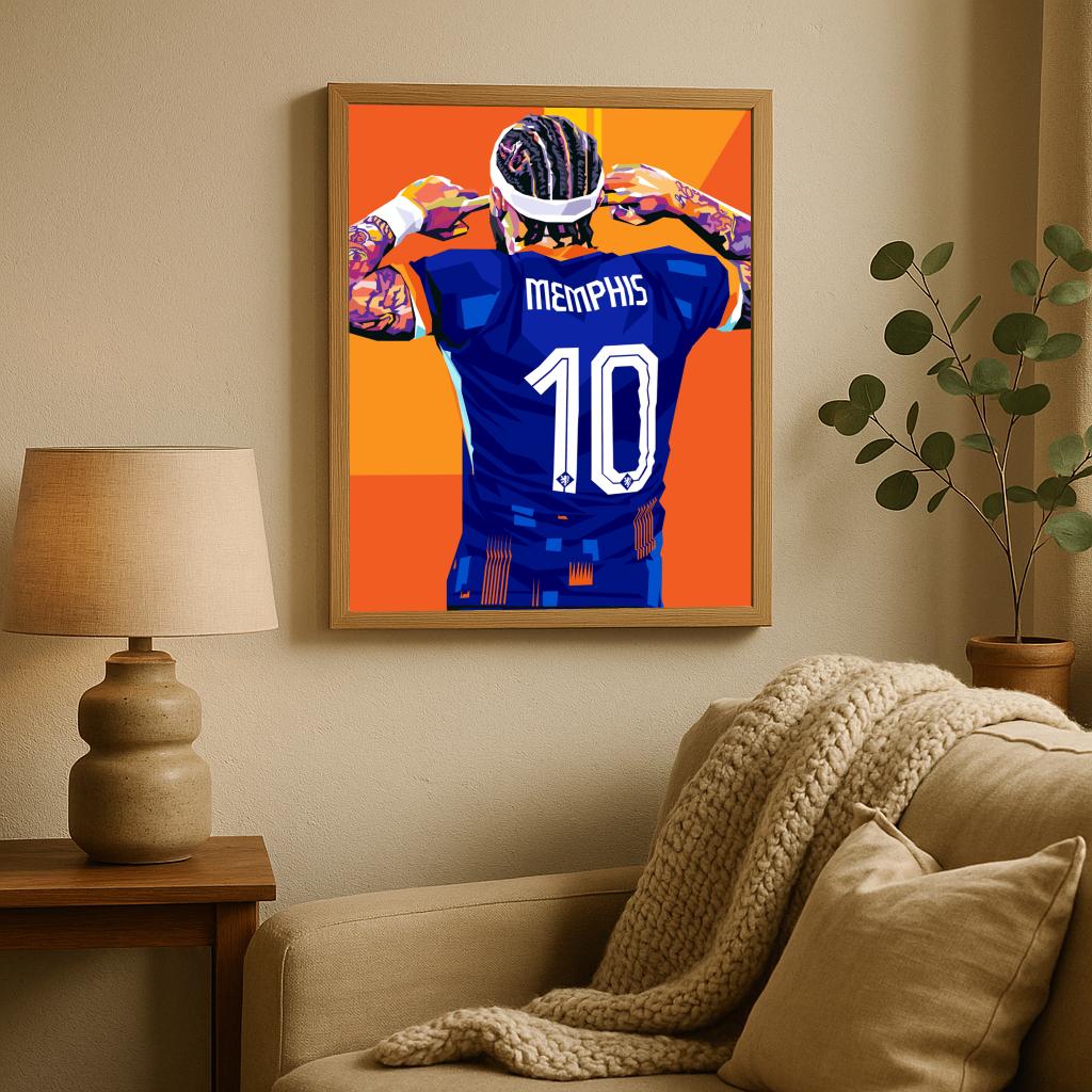Memphis Depay Oranje poster sfeerbeeld 2