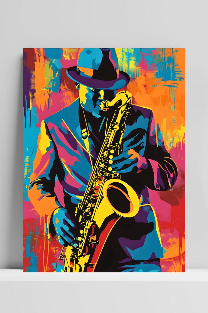 Saxofoon op 3mm aluminium dibond