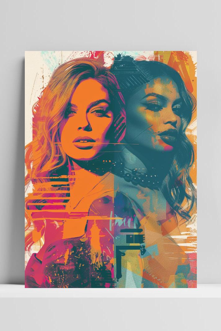 Vrouwen Mashup op 3mm aluminium dibond