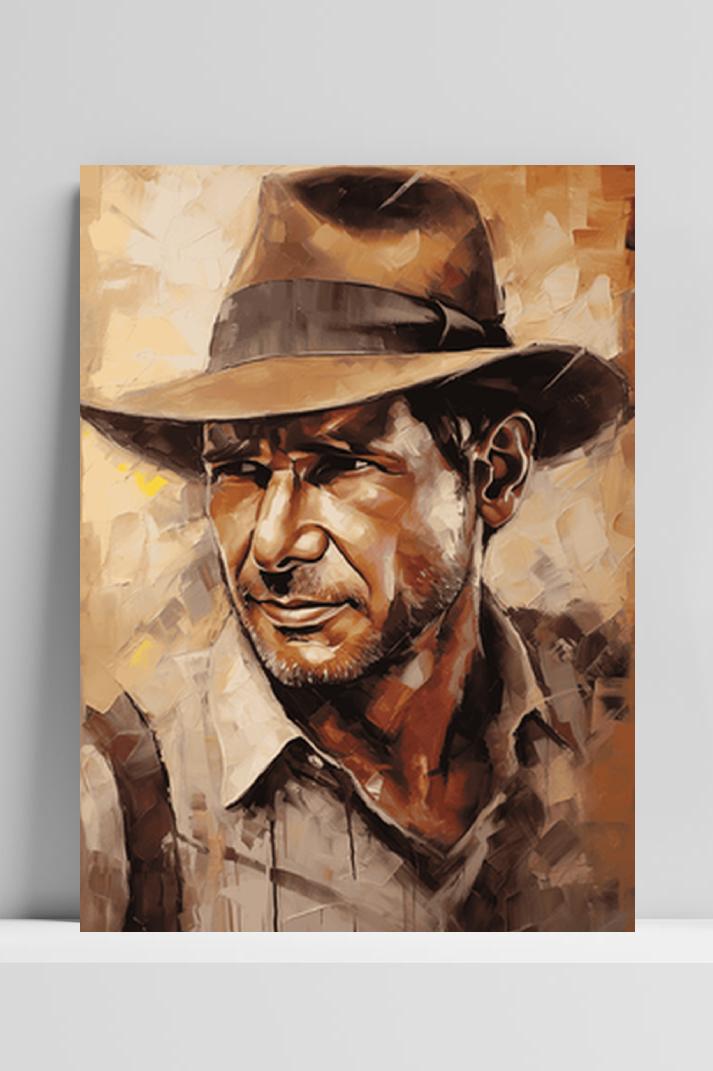 Indiana Jones op 3mm aluminium dibond