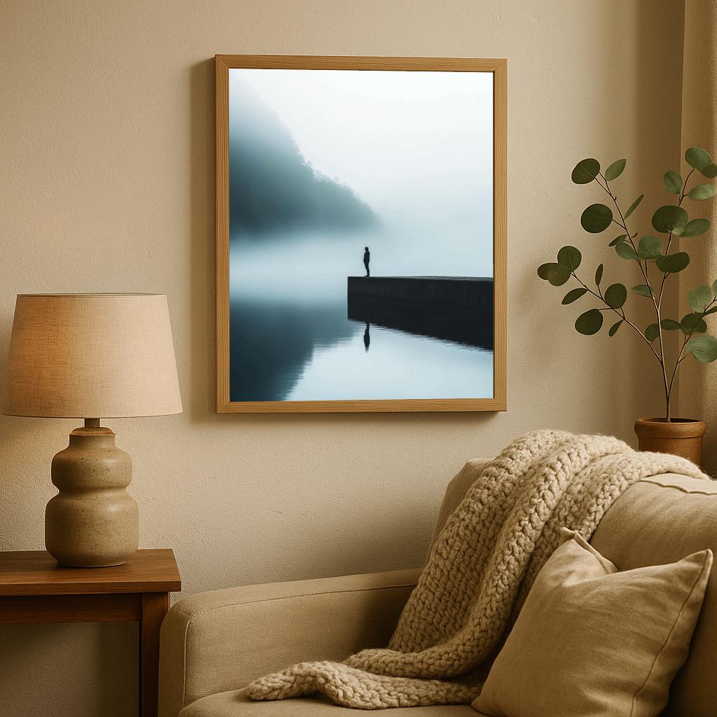 Man Minimalist B&W poster sfeerbeeld 1
