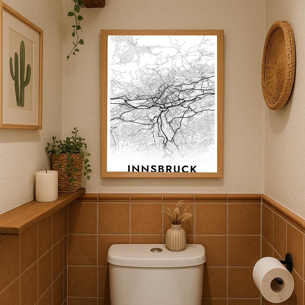 Innsbruck Map Österreich White poster sfeerbeeld 3