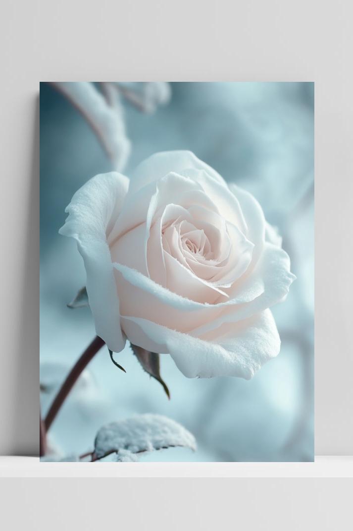 White Rose Snow poster van 25 Artstreet