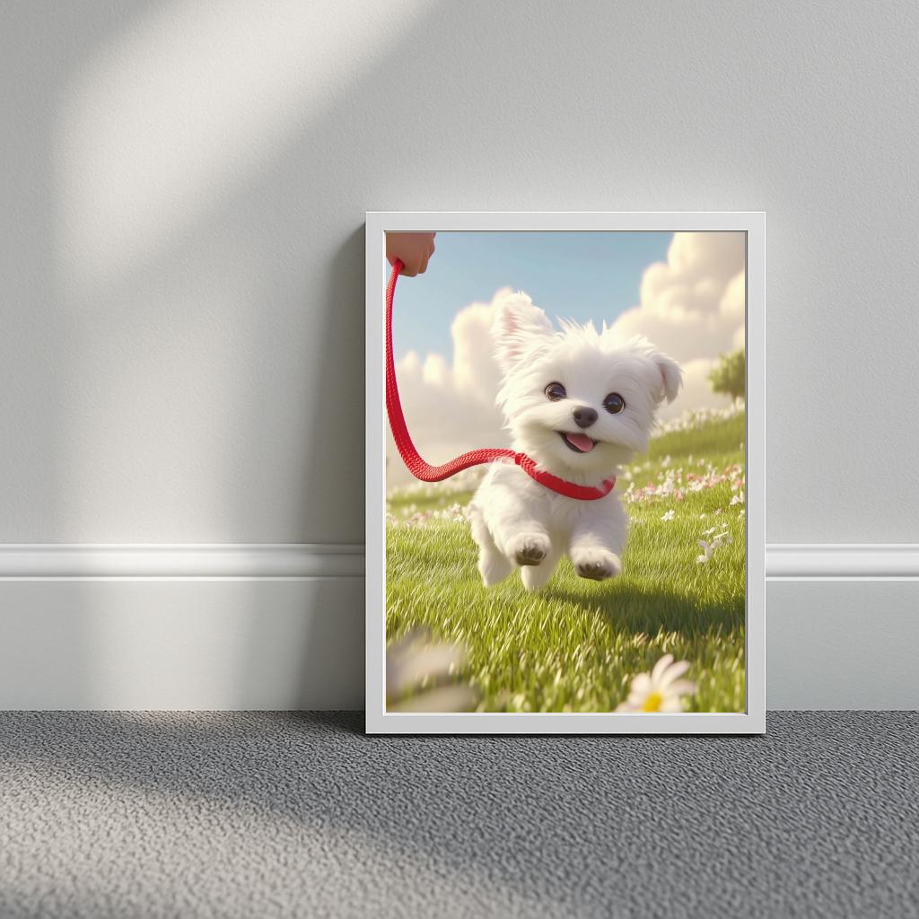 Maltese Puppy Cartoon poster sfeerbeeld 3