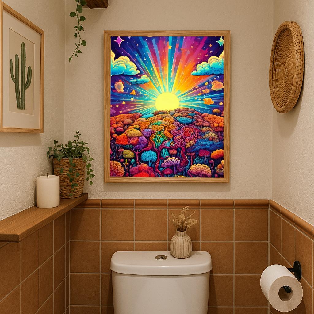 Psychedelic Sun Forest poster sfeerbeeld 2