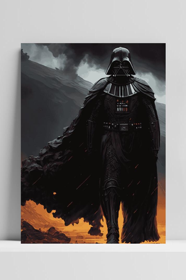 Darth Vader Vulkaan op 3mm aluminium dibond
