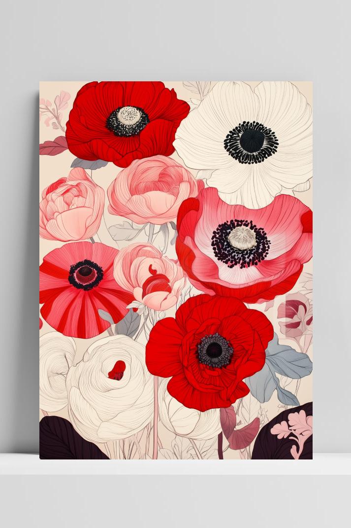 Flowers Art op 3mm aluminium dibond