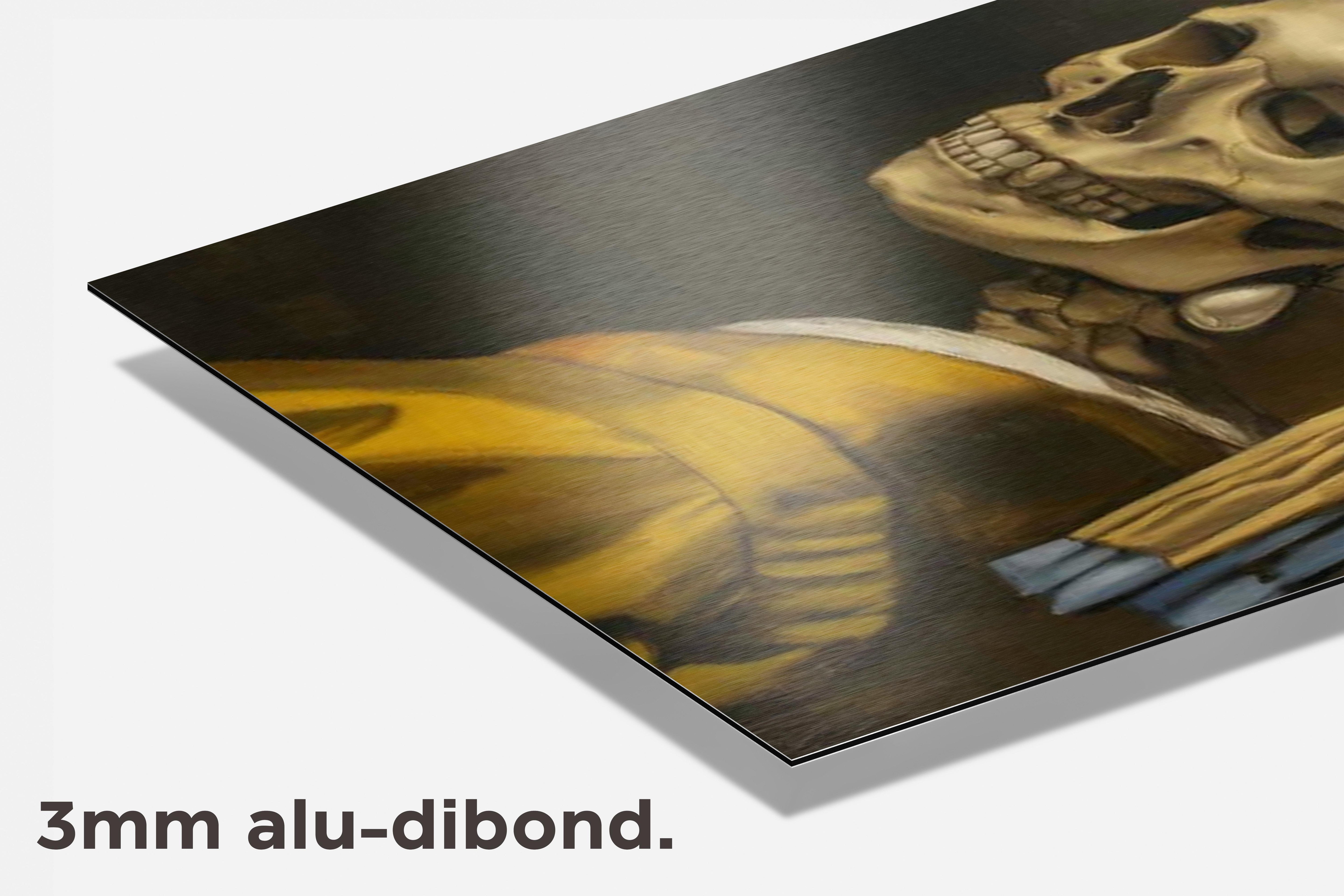 Schedelmeisje met Parel dibond detail