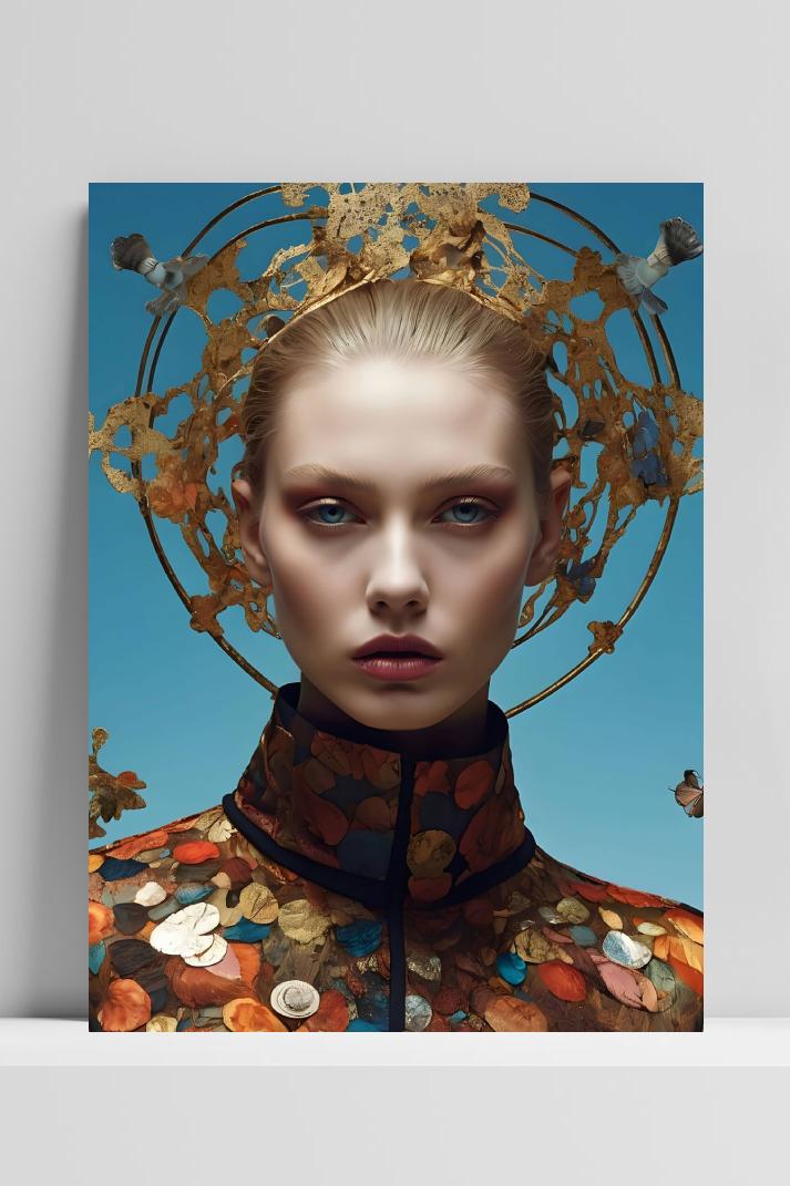 Gouden Vrouw op 3mm aluminium dibond