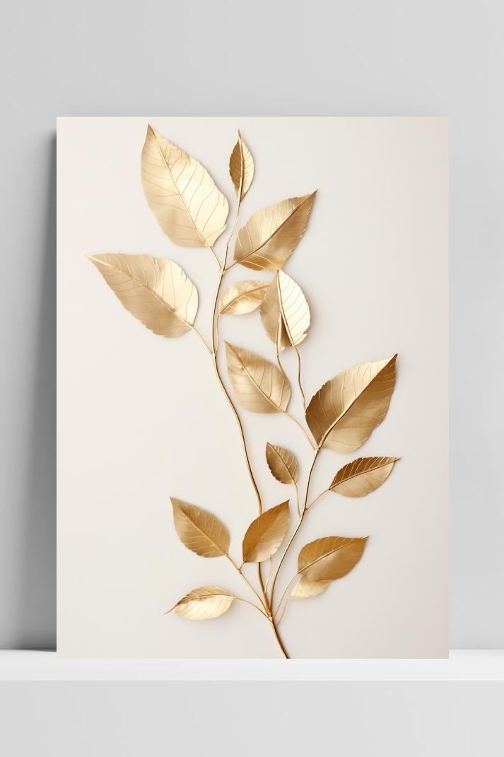 Gouden Blaadjes Glans op 3mm aluminium dibond