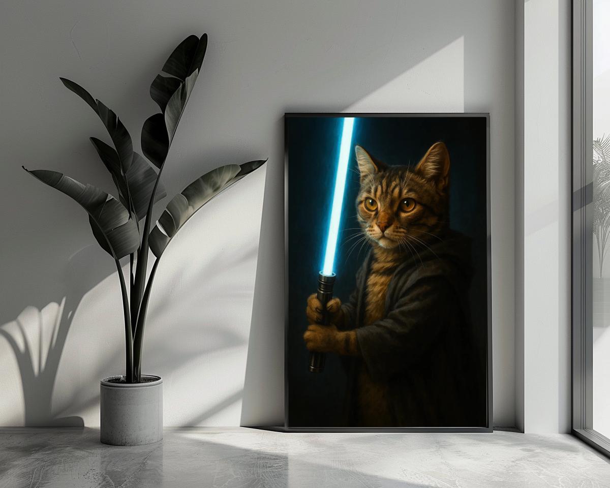 Cat Lightsaber poster van 25 Artstreet