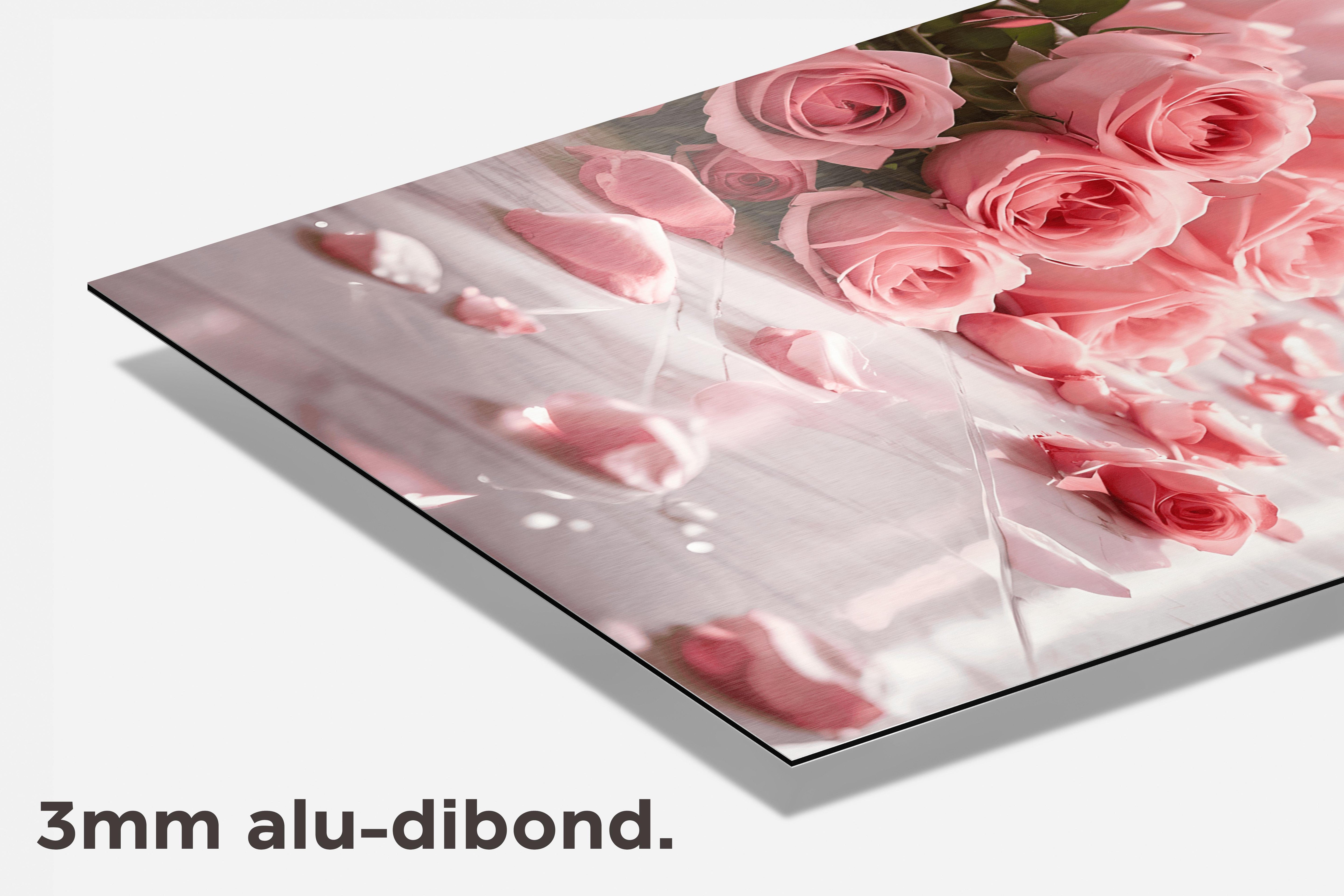 Roze Rozen dibond detail