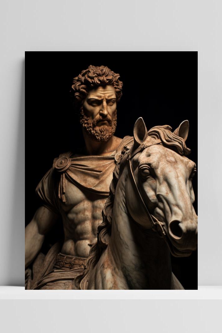 Marcus Aurelius Paard op 3mm aluminium dibond