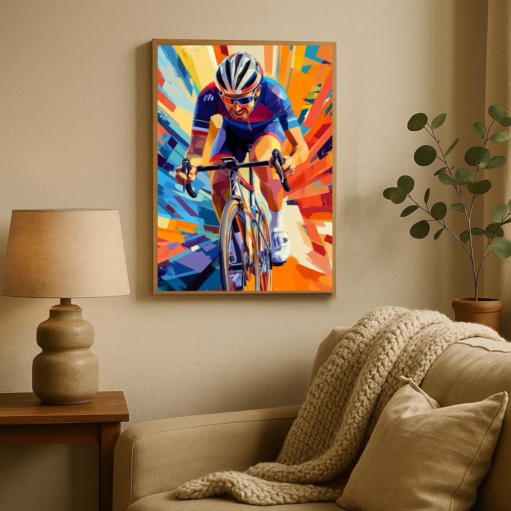 Cyclist Pop Art poster sfeerbeeld 2