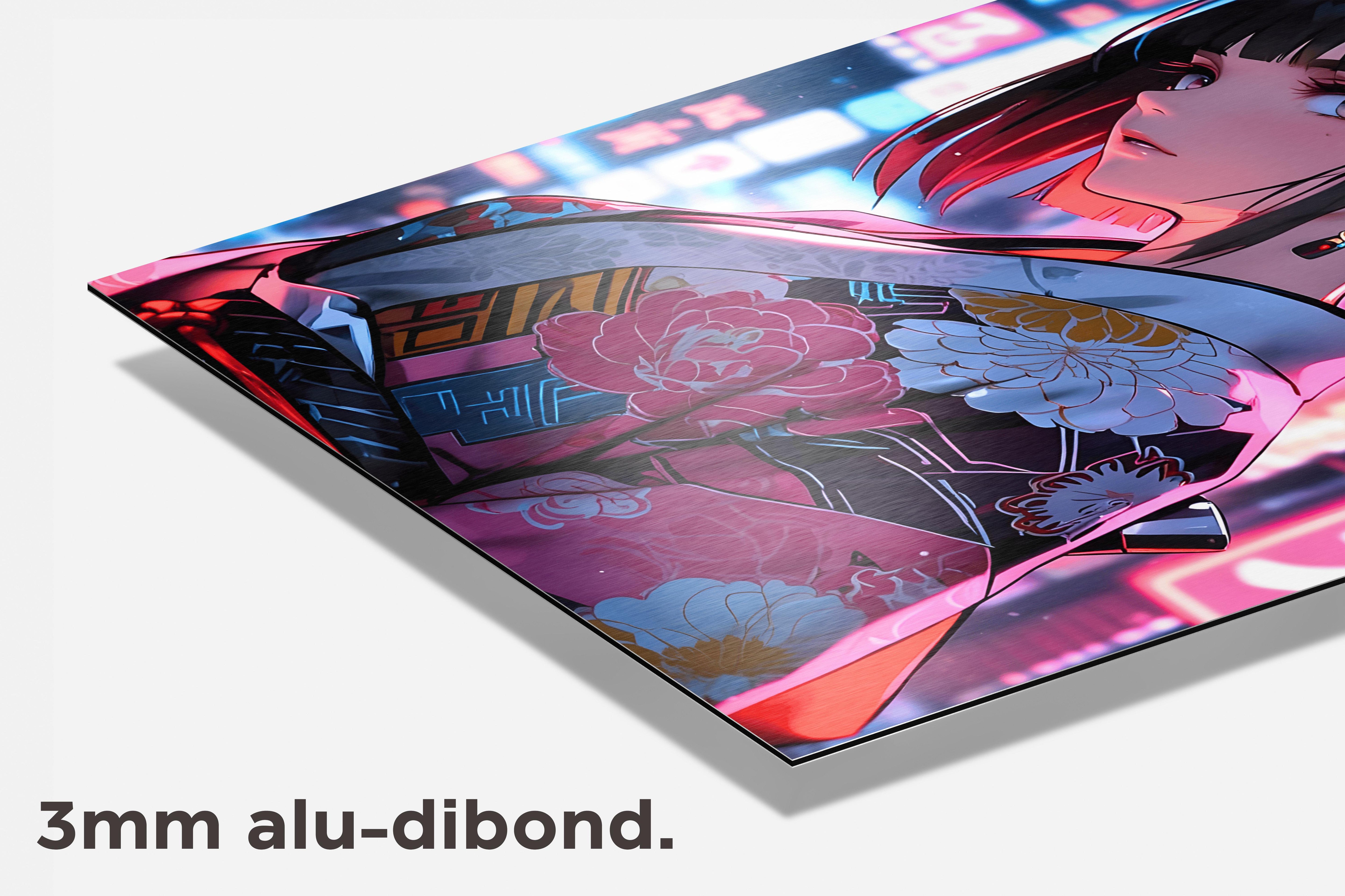 Geisha Anime dibond detail