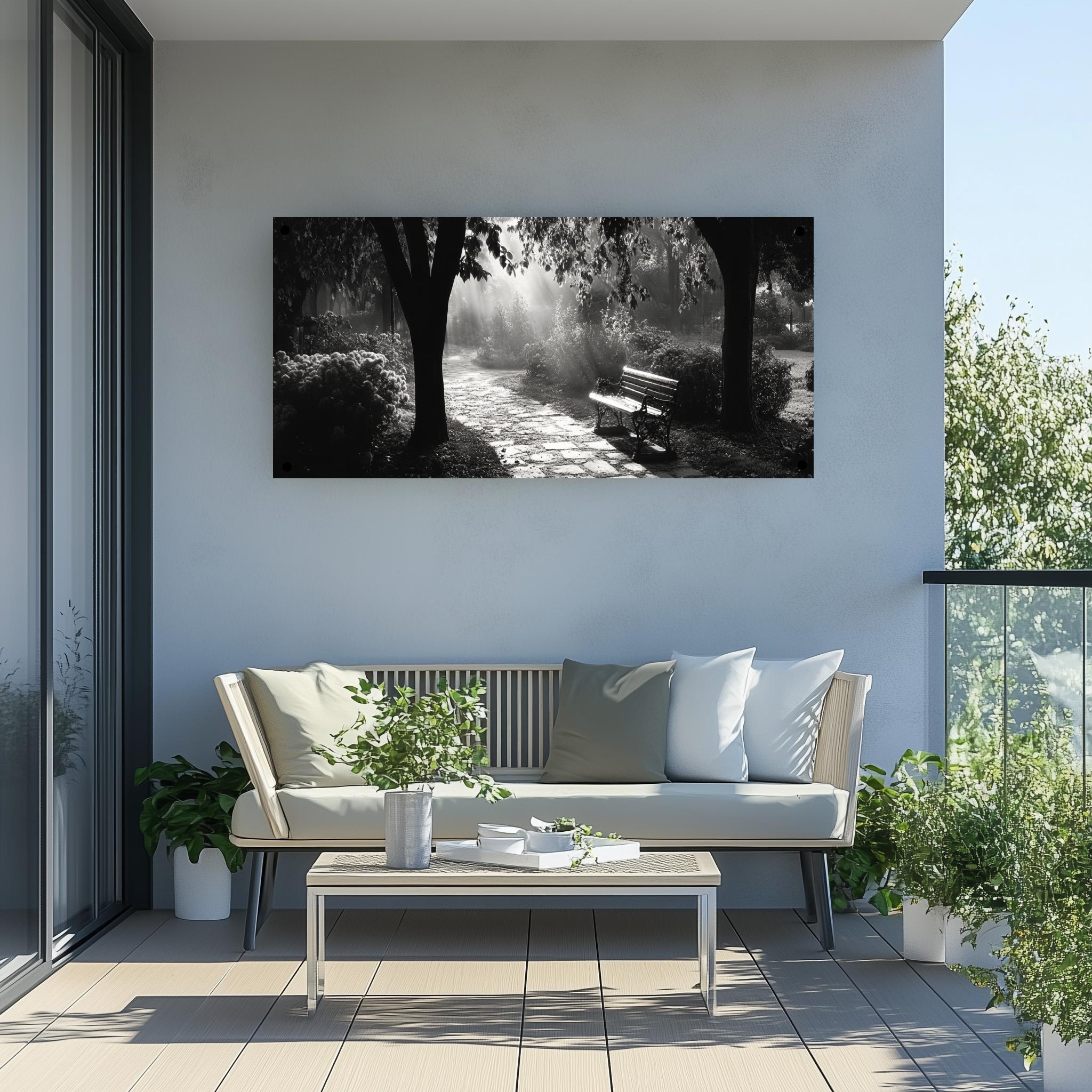 Tuinposter Mistig sfeerbeeld 4