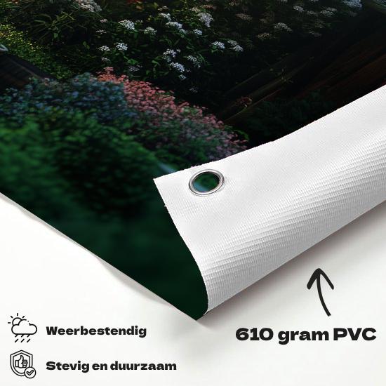 Tuinposter Zonovergoten Tuin materiaal-detail: 610 grams weerbestendig PVC-doek
