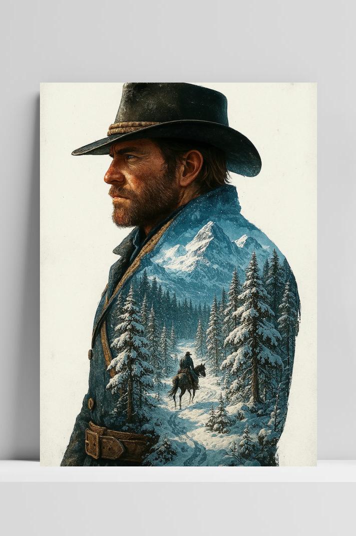 Arthur Morgan Red Dead Redemption 2 op 3mm aluminium dibond