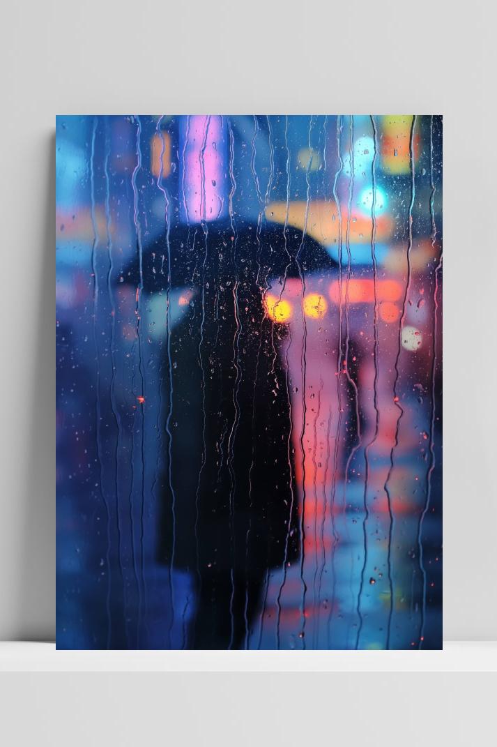 Regenachtig Neon op 3mm aluminium dibond