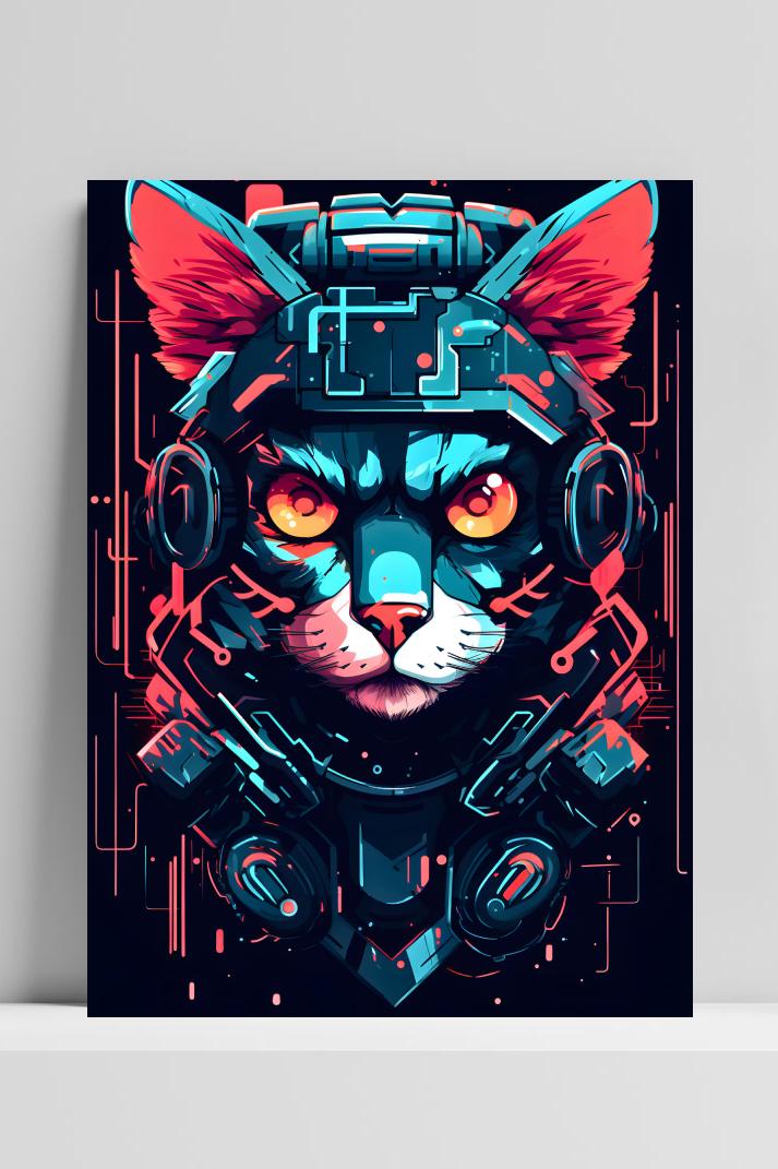 Neon Kat op 3mm aluminium dibond