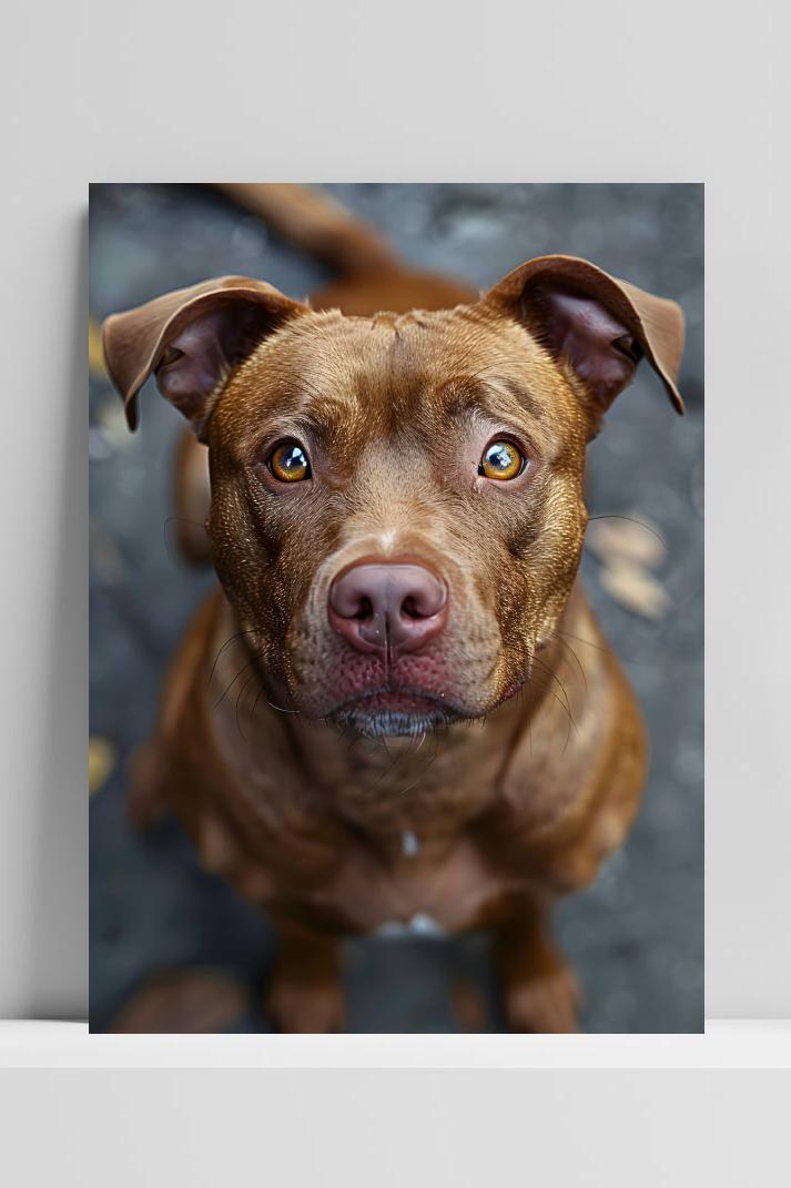 Pitbull op 3mm aluminium dibond