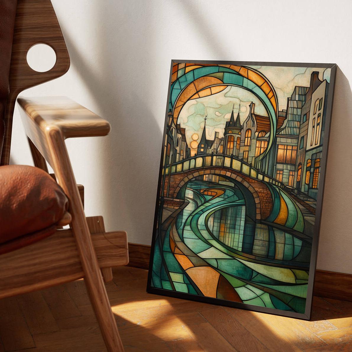 Dutch Canal Mosaic Amsterdam poster sfeerbeeld 3