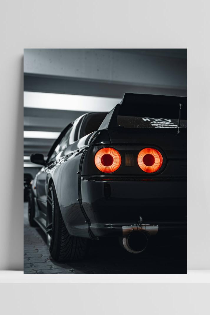 Nissan Zwart op 3mm aluminium dibond