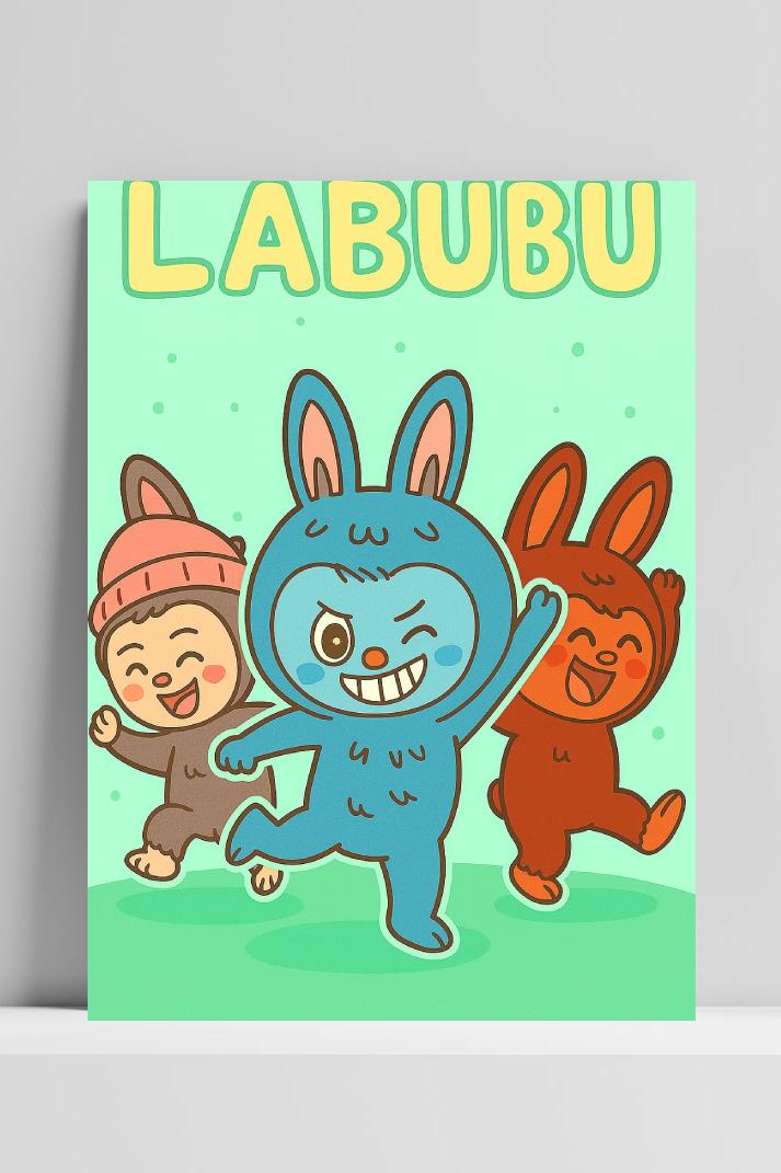 Labubu Cartoon dans un intérieur