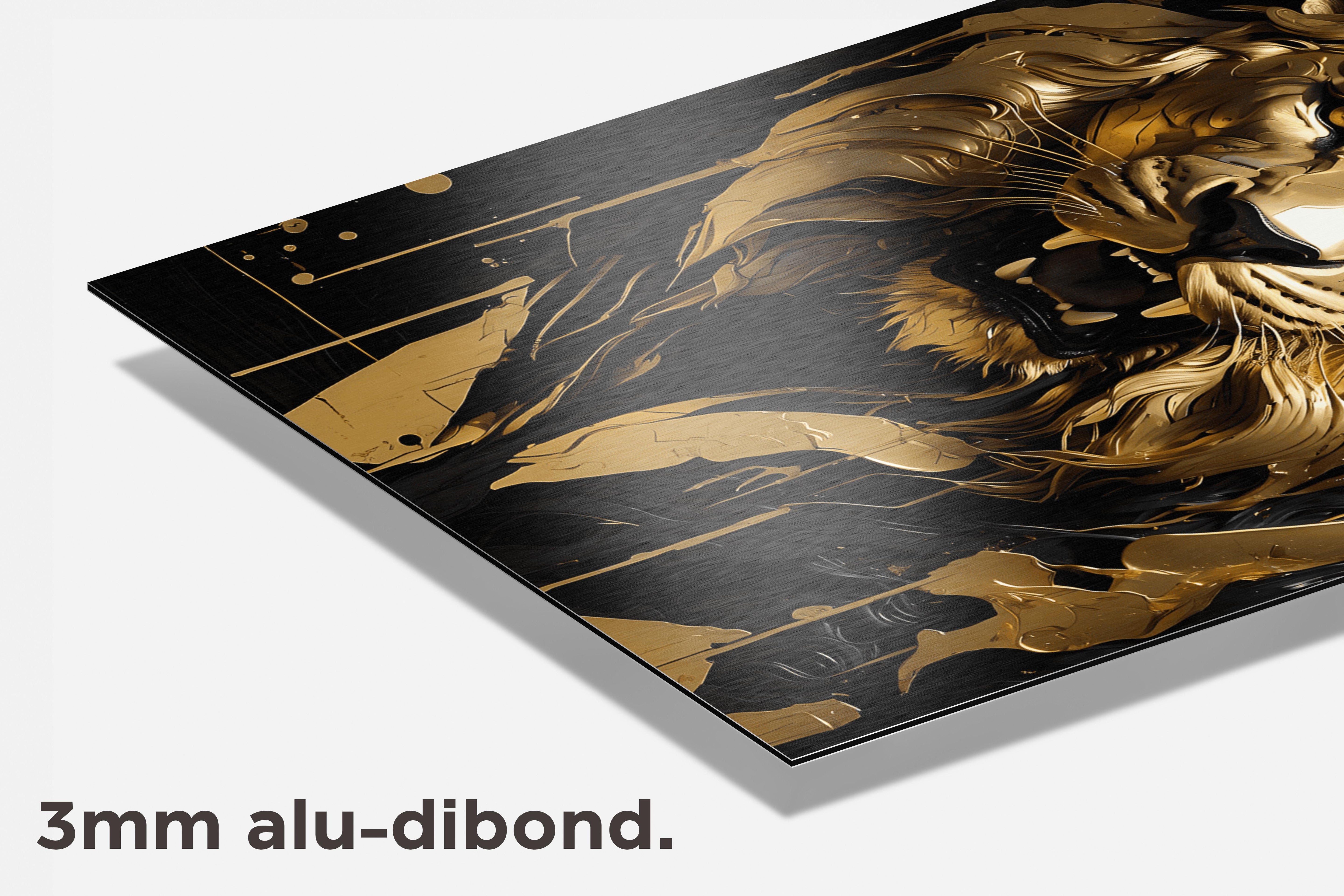 Leeuw Goud Tanden dibond detail