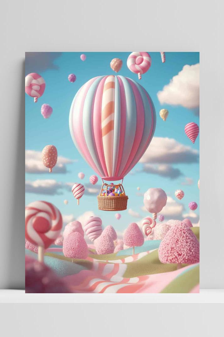 Snoep Luchtballon op 3mm aluminium dibond