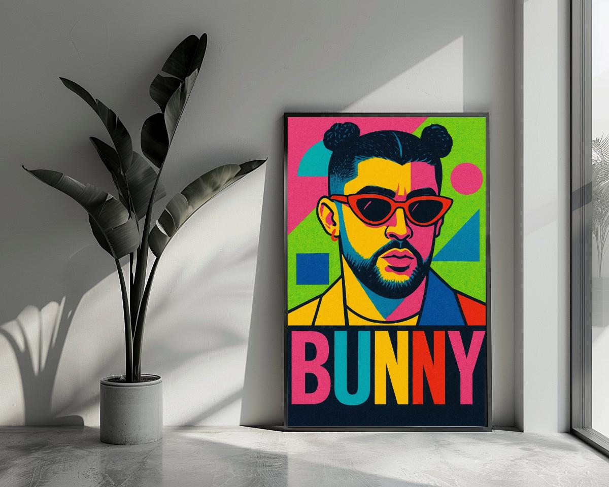 Bad Bunny Text poster van 25 Artstreet