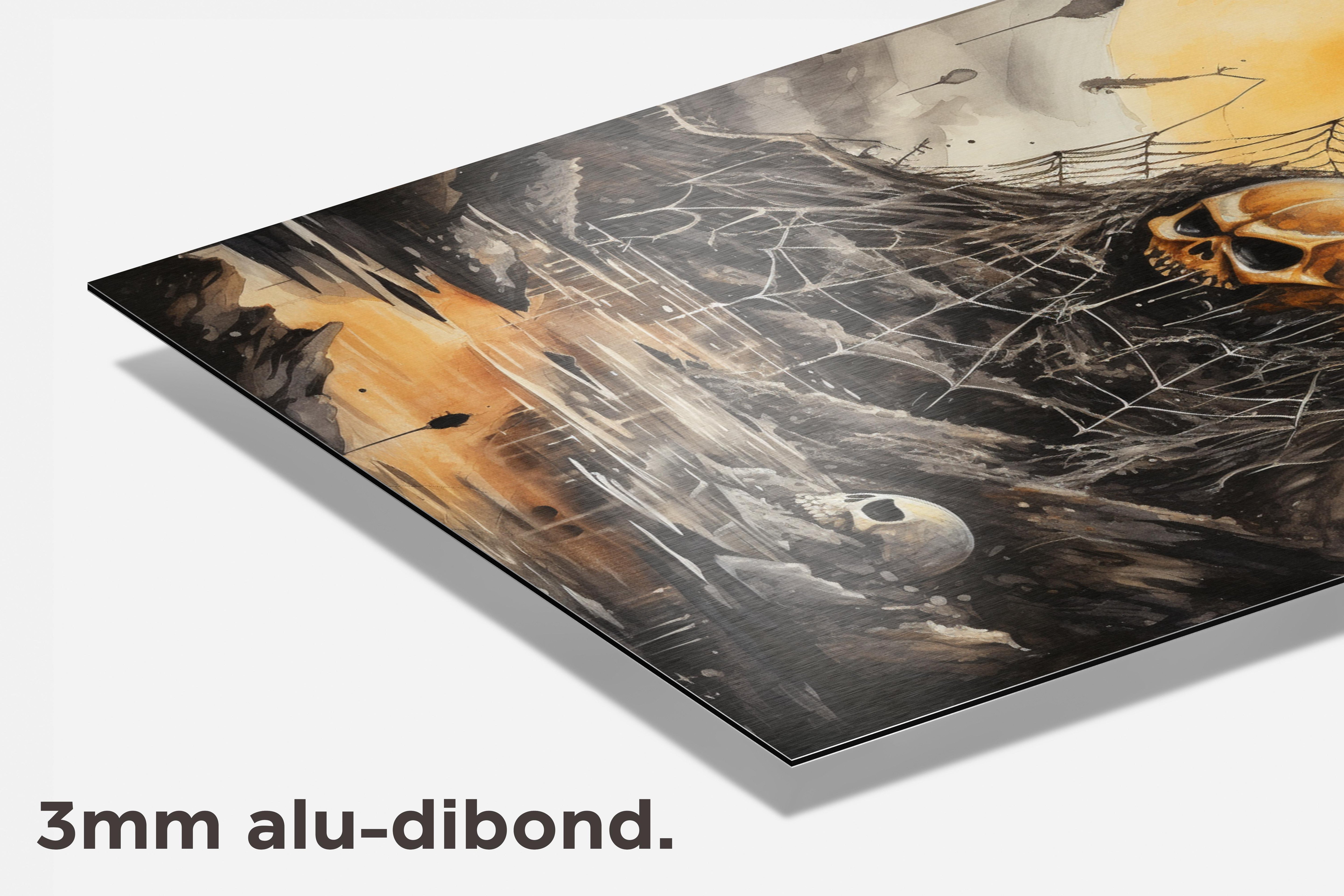 Skelet Spinnenweb dibond detail