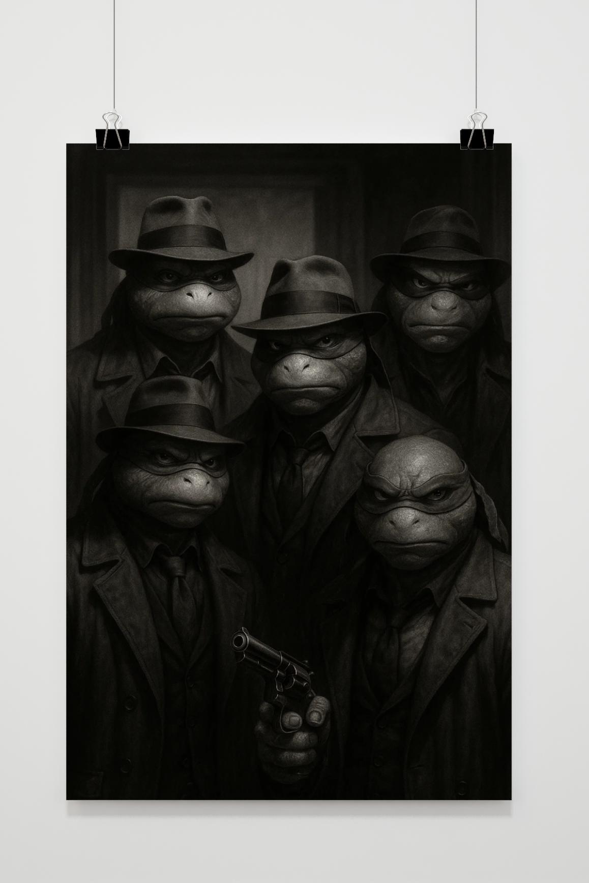 Ninja Turtles Gangster B&W poster van 25 Artstreet