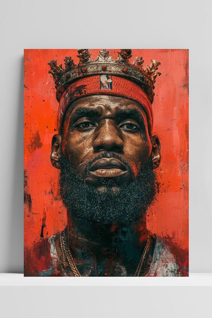 LeBron James op 3mm aluminium dibond