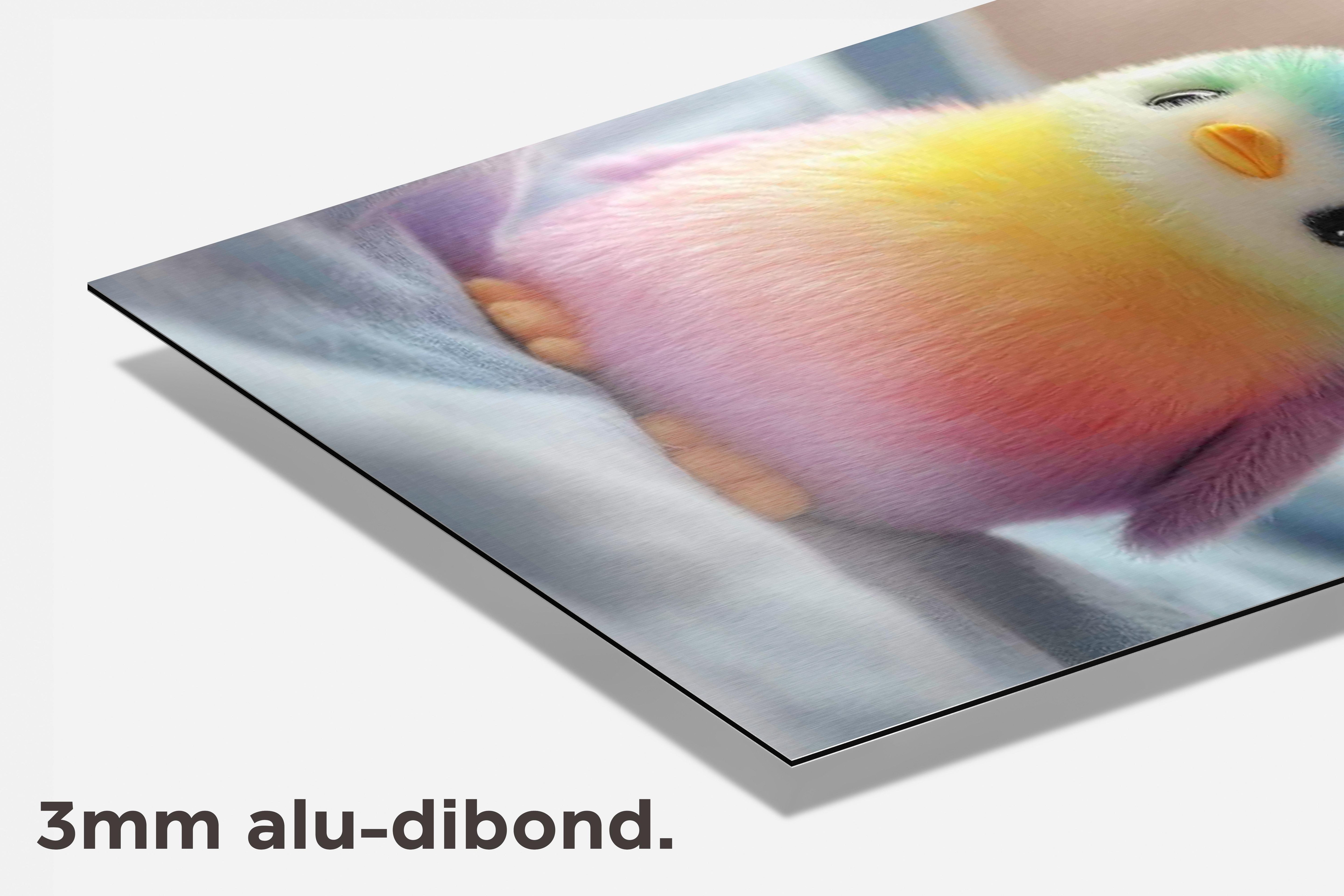 Pinguïn dibond detail