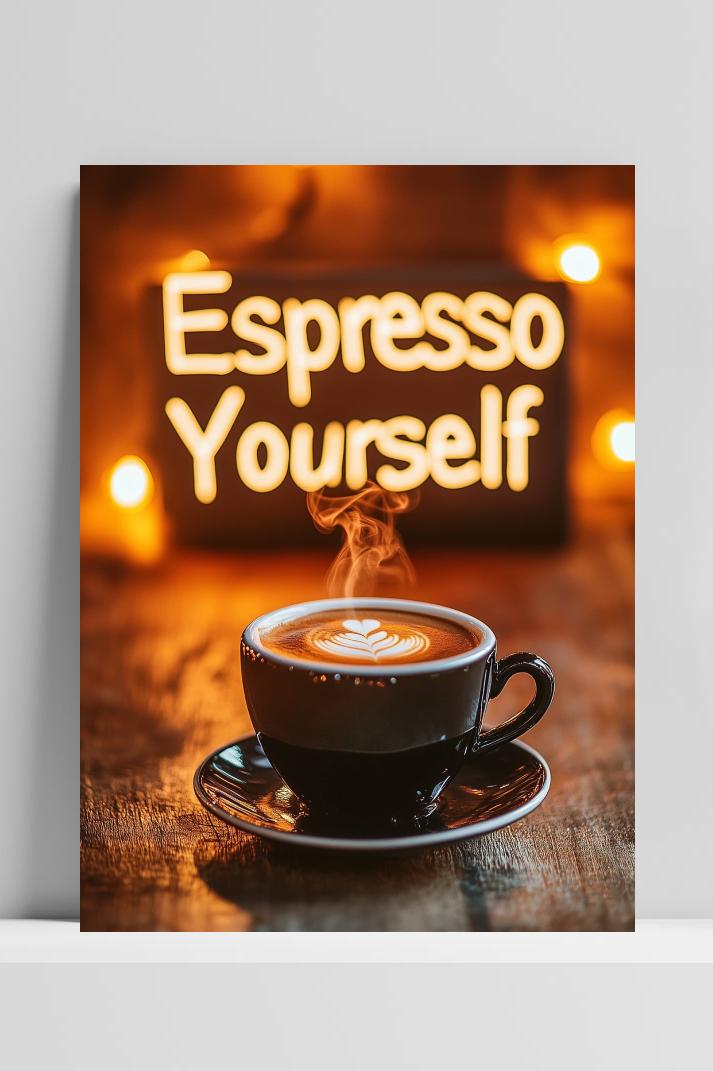 Espresso Yourself op 3mm aluminium dibond