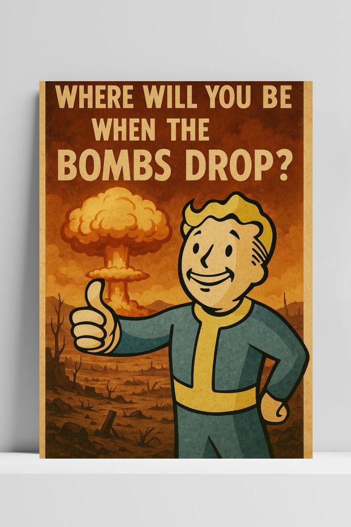 Bomb Quote Cartoon op 3mm aluminium dibond