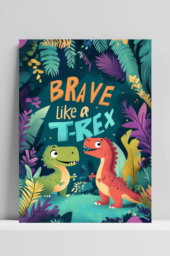 Brave like a T-Rex op 3mm aluminium dibond