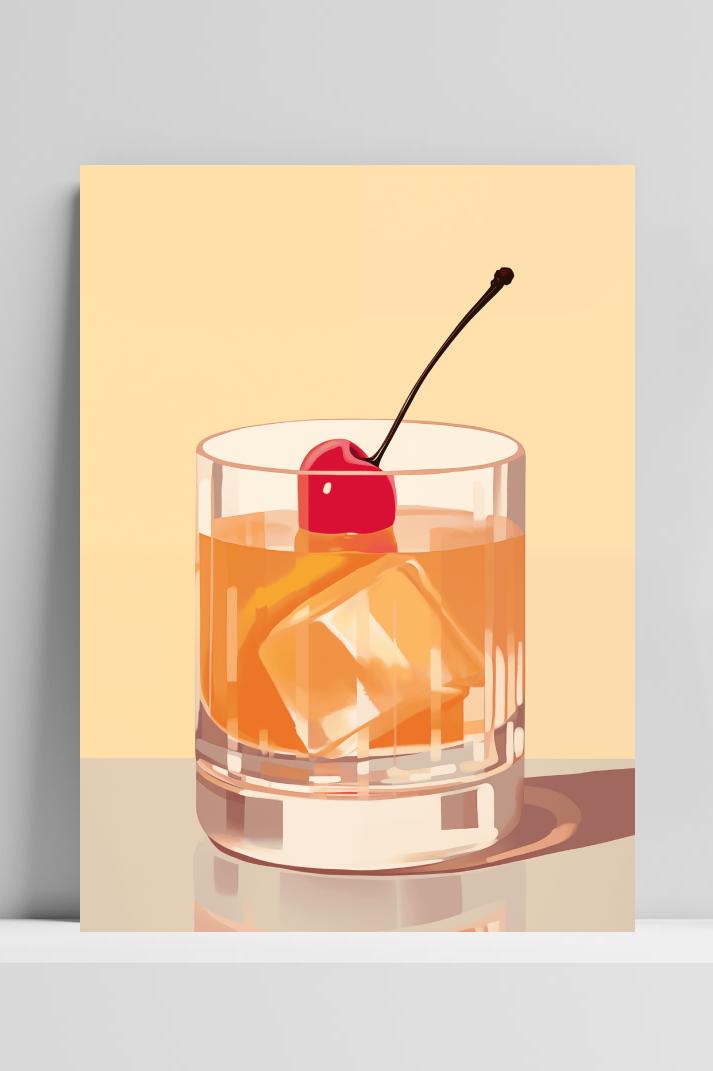 Whiskey Sour op 3mm aluminium dibond
