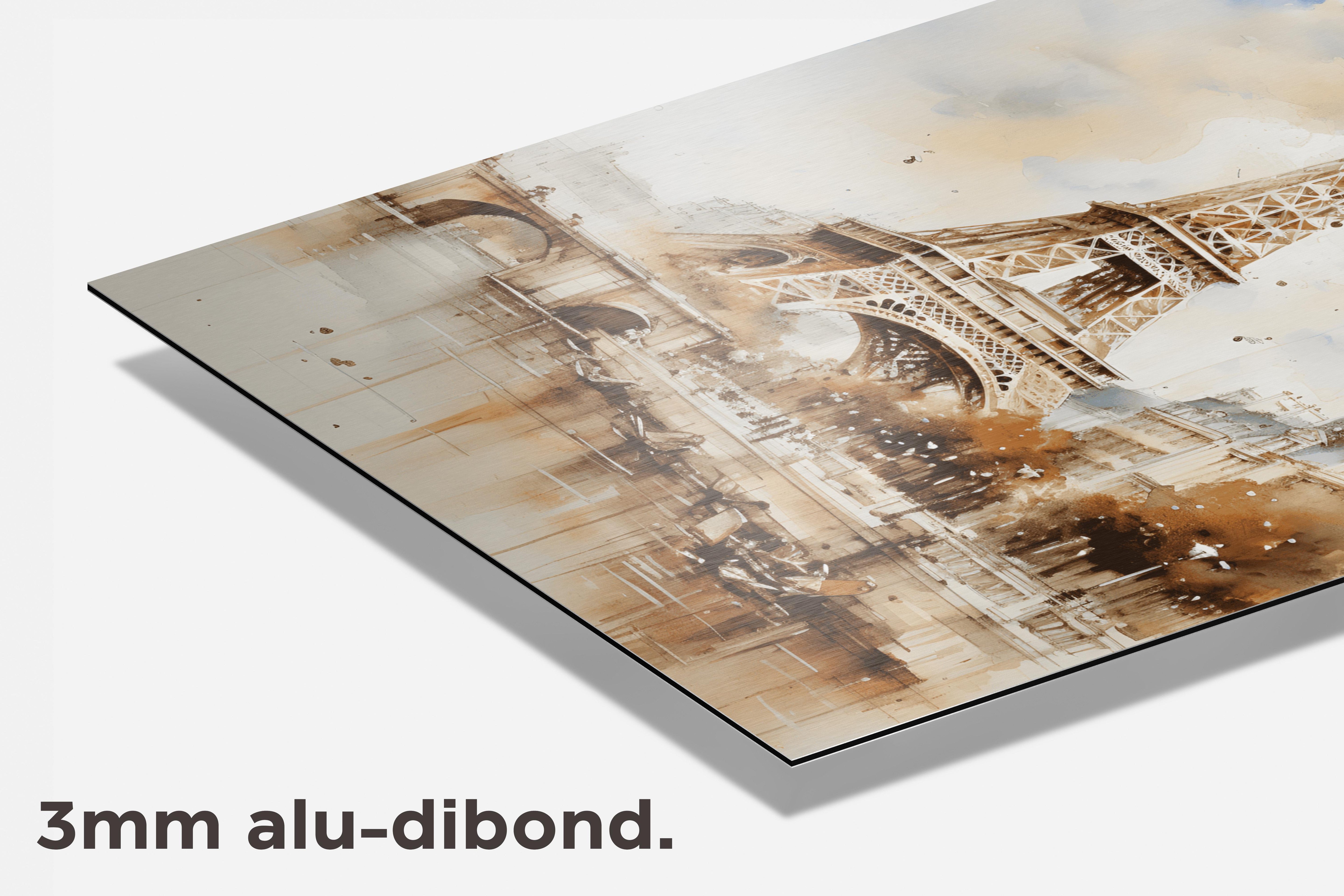 Eiffeltoren Aquarel dibond detail