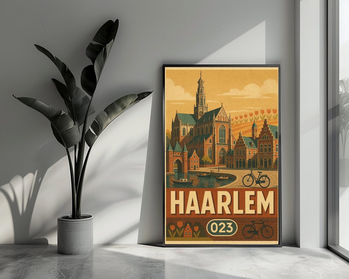 Haarlem Netherlands Vintage Text poster van 25 Artstreet